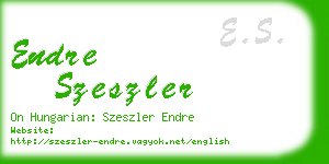 endre szeszler business card